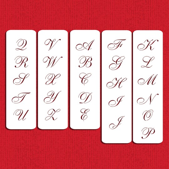 Designer Stencils; 1.75-Inch Script Monogram Cake Stencil | C110 by Designer Stencils | Cake Decorating Tools | Baking Stencils for Royal Icing, Airbrush, Dusting Powder | Reusable Plastic Food Grade Stencil for Cakes | Easy to Use & Clean Cake Stencil; Category:Cake Decorating Tools; Image:1